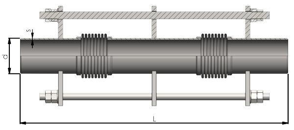 Welded Neck Universal Tied Expansion Joint Technical Drawing